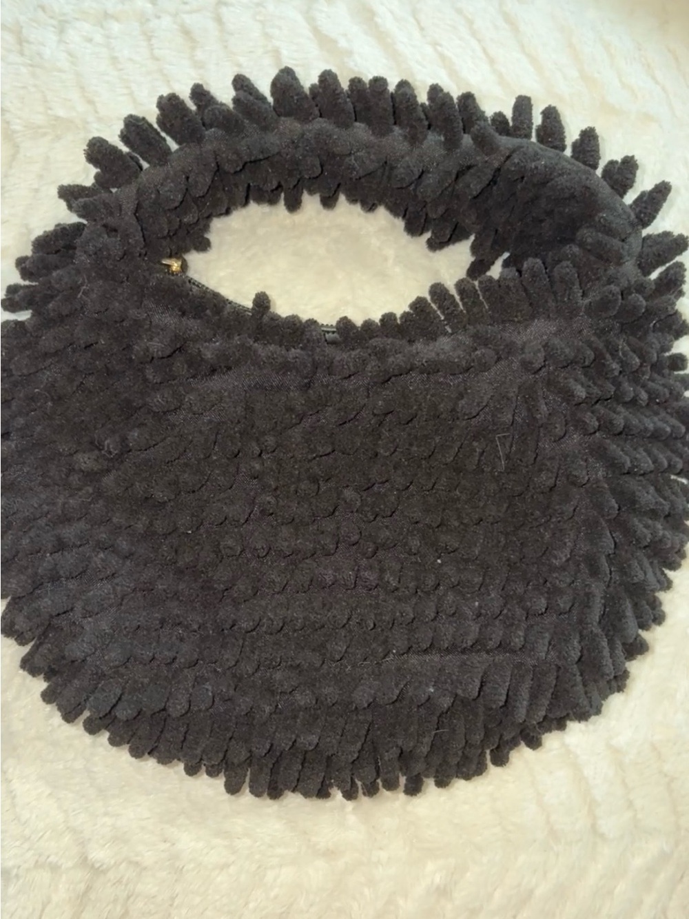 Plush Textured Handbag - Black